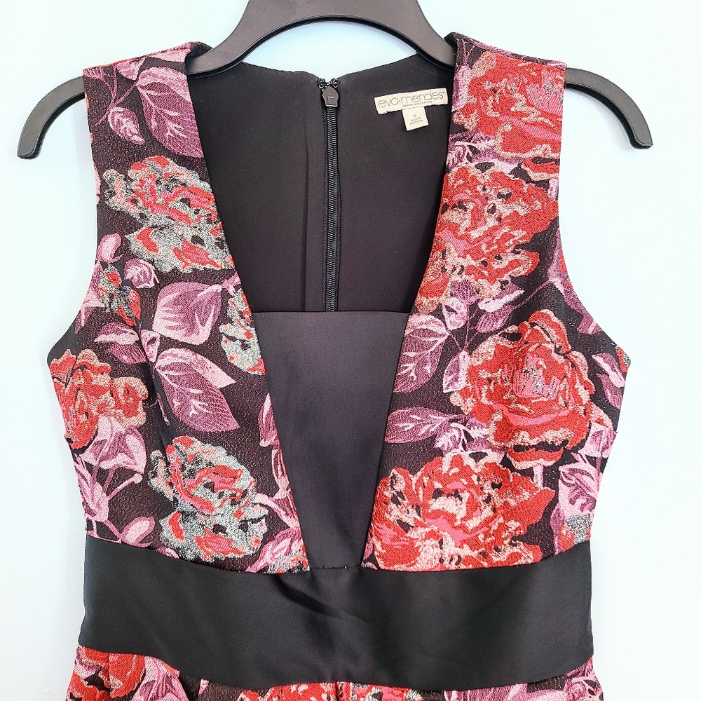 Eva Mendes NY & Co. Embroidered Floral Damask Fit-and-Flare Dress w/ Pockets! - Picture 2 of 7